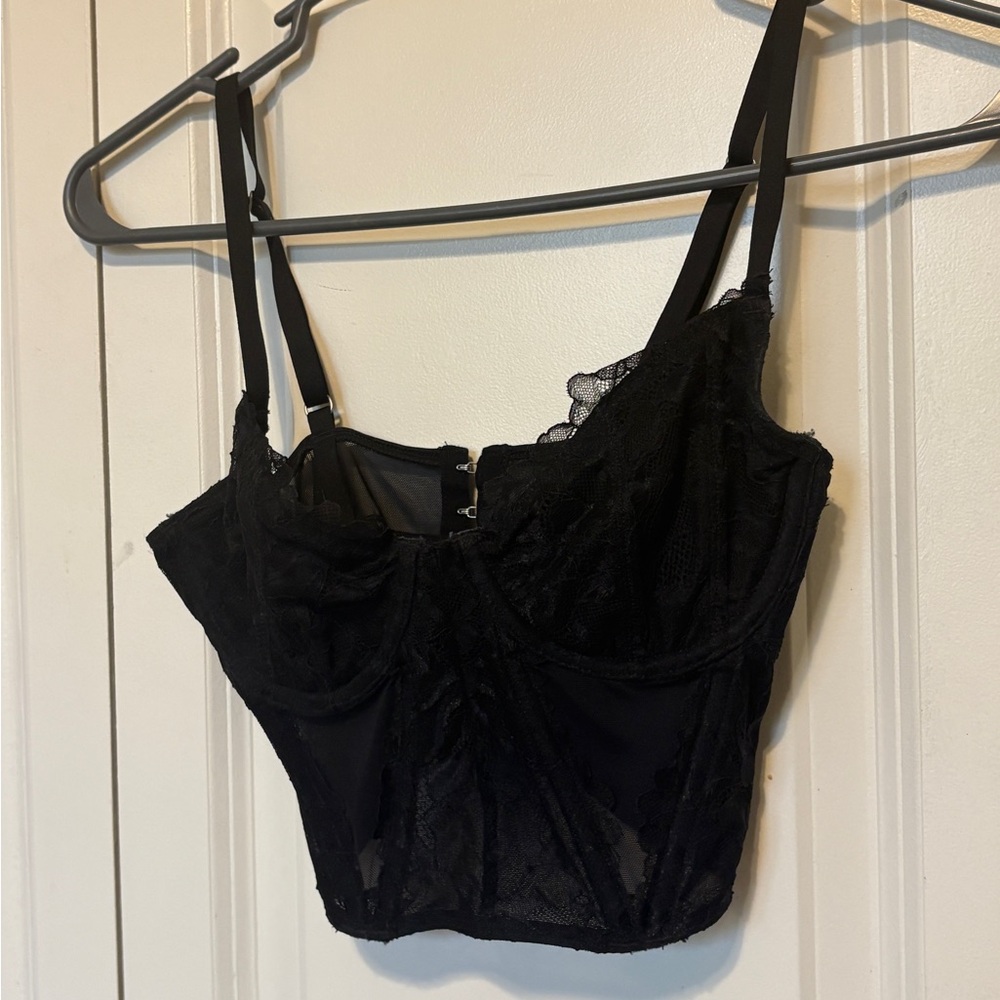 Black Lace Corset Top